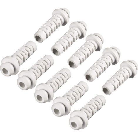 10pcs 4mm Dia Interne Manchon Cordon Protecteur Fil d'alimentation Démarrage Gaine Flexible PVC Passe-Cable Blanc (1/4)