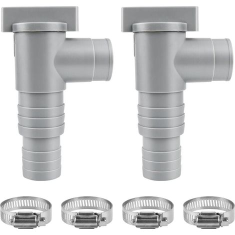 ZVD 2 Pcs vanne d'arrêt Piscine 32mm Vanne d'entretien pour Piscine avec 4 Colliers de Serrage Accessoires d'entretien pour Piscine Hors Sol (1/4)