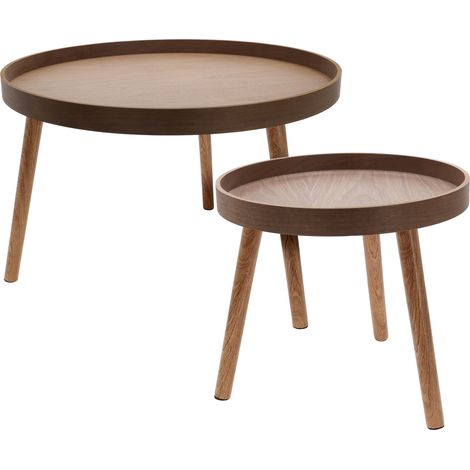 Couchtische in zwei Größen, Ø 60 cm, Ø 38 cm, 2er-Set