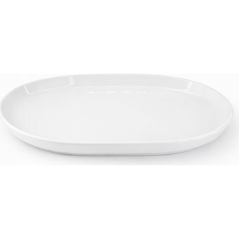Eleganter ovaler Porzellanteller 29x20 cm Weiß Nord duka (1/5)