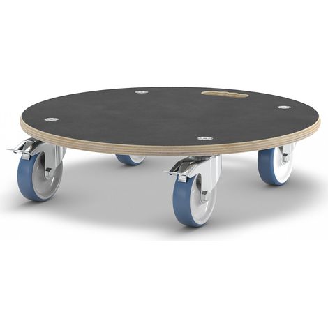 Wagner – Plateau roulant rond MaxiGRIP 580mm – Capacité 300kg – Surface antidérapante – Pour sols durs – Poignée ergonomique intégrée