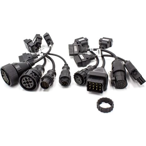 vhbw 8x OBD2 Adapter-Set 8-tlg. OBD1 auf OBD2 kompatibel mit Iveco, Mercedes Benz, Renault, MAN, Scania, Volvo LKW