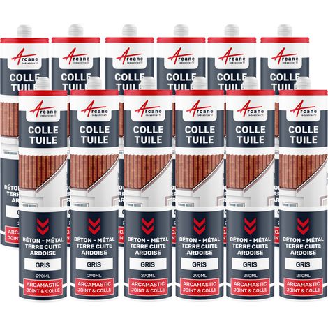 Colle, tuile, mastic souple pour tous matériaux - 290 ml x 12 Gris securité - RAL 7004 - ARCANE INDUSTRIES (1/5)
