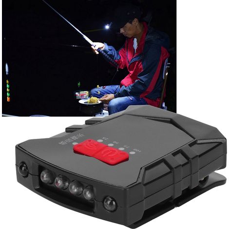 Lampe frontale LED sensorielle à clip pour casquette, à fixer sur la visière d'un chapeau. (1/5)