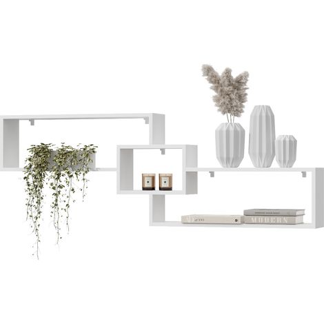 Estantería inclinada de pared para salón de 160 cm cira Estantería inclinada de pared para salón de 160 cm blanca (1/5)