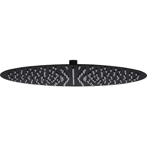Rain Shower Head Stainless Steel 40 cm Round Black vidaXL