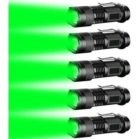 Lampe Torche Rouge, Lampe de Poche Rouge LED, 3 Modes, Étanche, Portable, Zoomable Lampe Lumiere Rouge pour Camping, Pêche, Astronomie (Lot de 5) (1/5)