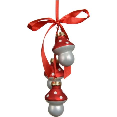 Decorazione natalizia fungo in vetro H4,5 cm (1/2)