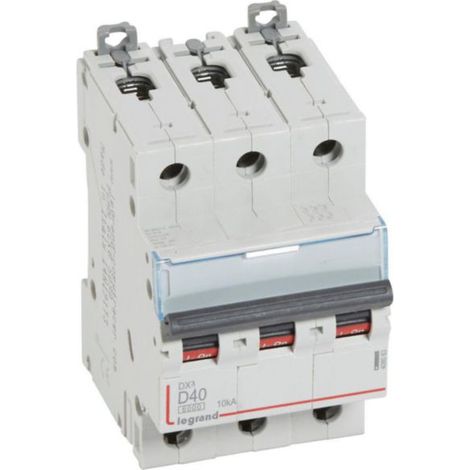 Disjoncteur DX³6000 10kA arrivée haute et départ bas à vis 3P 400 - 40A - courbe D - pour peigne HX³ traditionnel - LEGRAND