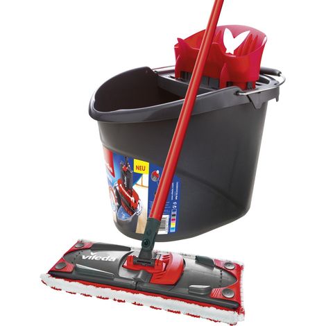 Vileda Wischer Ultramat 2in1 Komplettset, Bodenwischer ,schwarz/rot