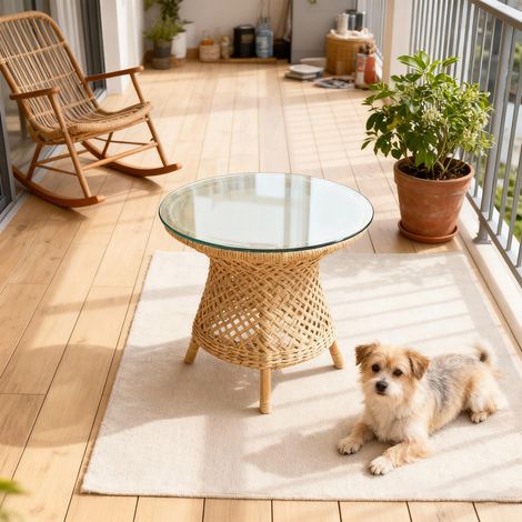 Plateau de table rond en verre trempé Ø 61 cm, épaisseur 0,6 cm pour cuisine salon salle à manger (1/5)