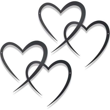 Metall-Wanddekoration, Wanddekoration für den Innenbereich, Hochzeitsdekoration (Schwarz, Stil 3 — 11,4 x 10,7 Zoll) (1/5)