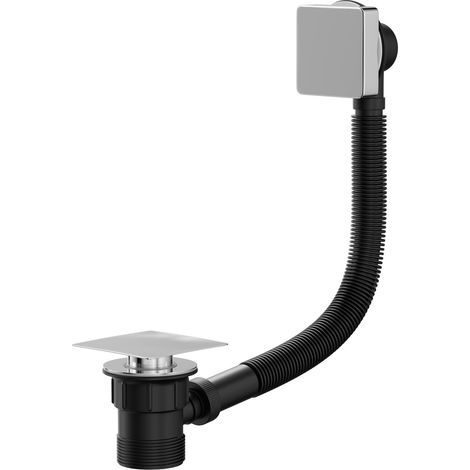 Polished Chrome Square Easy Clean Sprung Click Clack Bath Waste (1/5)