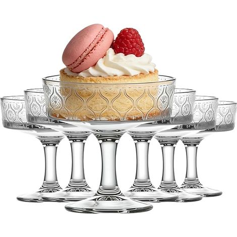 Glass Dessert Cups Ice Cream Cups Cocktail Glasses Cocktail Glasses Appetizer Glasses Fruit Salad (1/4)
