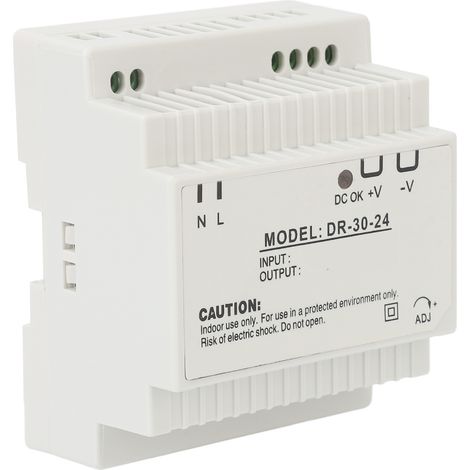 Alimentation 24V 30W Transformateur Rail DIN Grade Industriel pour Vidéosurveillance Sécurité 100-240V (1/5)