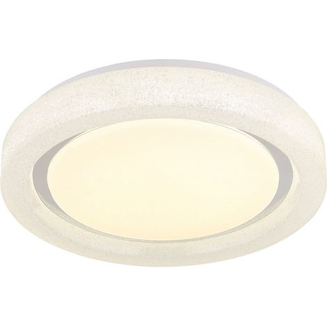 Deckenleuchte Wohnzimmerlampe Esszimmerlampe Deckenlampe LED Metall Weiß D 38cm (1/5)
