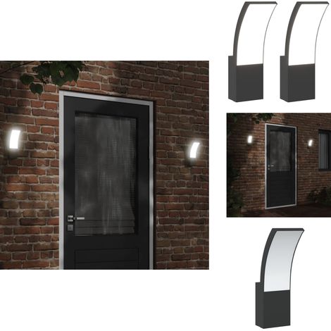 LED-Außenwandleuchten 2 Stk. Schwarz Aluminiumdruckguss - LED-Lampe - Außenleuchte - Wandleuchte - Gartenbeleuchtung - Terrasse Beleuchtet (1/5)
