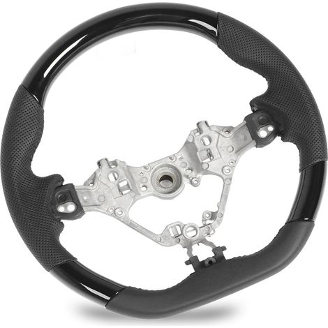 GT86 ZN6 2017-2021 Volent en Cuir perforé, et élégant Conception de Fond Plat en Fibre de Carbone de 15 Pouces pour ZC6 2017-2021 (noir brillant)
