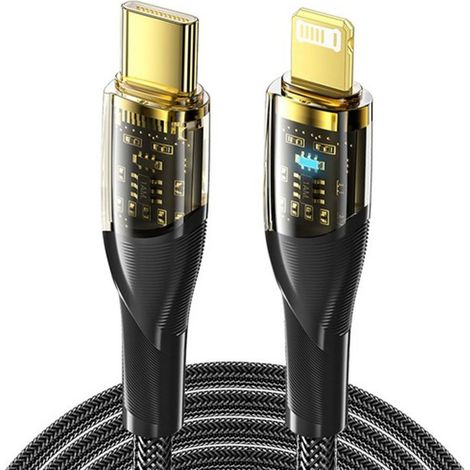 câble de charge avec lumière LED conception transparente USB2.0 480mbps Fishing net Wire (1/4)