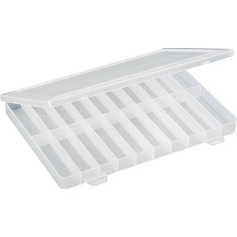 TRU COMPONENTS Sortimentskasten (L x B x H) 250 x 180 x 24 mm Anzahl Fächer: 20 feste Unterteilung