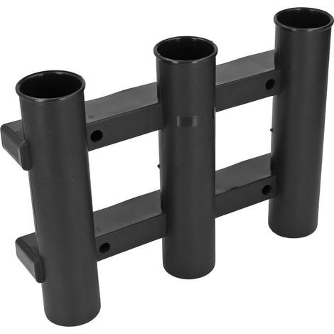 Support de canne à pêche ABS à 3 tubes, accessoire de pêche pour eau douce, eau de mer, kayak et yacht, noir (1/5)