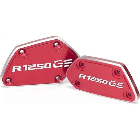 Für BMW R1250GS, R1250 GS, GSA, R 1250GS Adventure, HP - 2022, CNC-gefrästes Aluminium-Paar: Bremsflüssigkeits-/Kraftstoffbehälter-Tankdeckel – Rot
