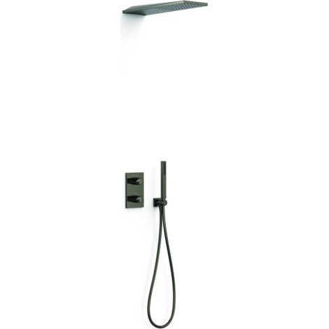 Kit robinet thermostatique encastré 2 voies pour douche Therm-box Noir Métallisé - TRES 21135005KM