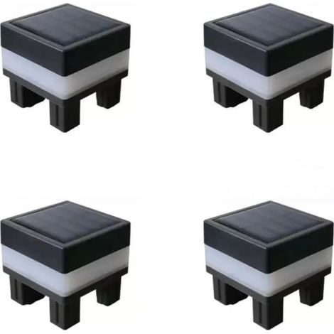 Lot de 4 lampes solaires LED pour poteaux, clôtures et éclairage extérieur de jardin (1/5)