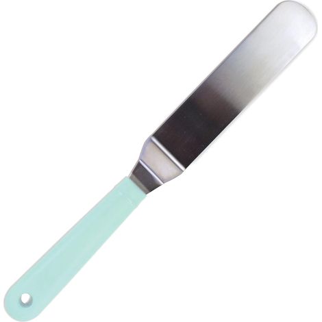 Spatule Coudée Inox 29 cm - Spatule Pâtisserie Gâteau Cuisine - Ustensile Accessoire Cake Design Chocolat Glaçages Lissages - Vert d’Eau - 5177 (1/4)