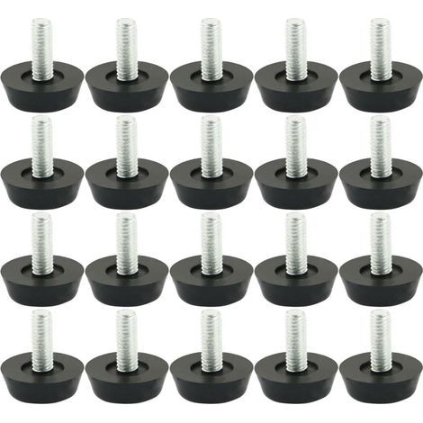 20pcs M6 x 20mm Adjustable Furniture Leveling Feet, Adjustable Feet, Furniture Legs, Table Legs, Chair Bases, Floor Protectors, Screws, Glides