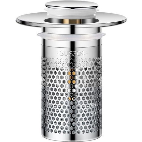 – filtre de vidange de sol en acier inoxydable, bouchon d'armoire Pop-up, bouchon de lavabo Anti-odeur, attrape-cheveux, filtre d'évier de douche (1/5)