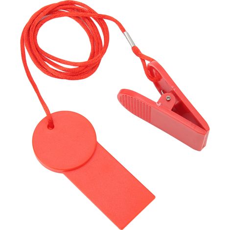 2 pièces Interrupteur d'Arrêt d'Urgence Tapis Roulant, Cadenas de Sécurité avec Clip Rouge 28x43mm