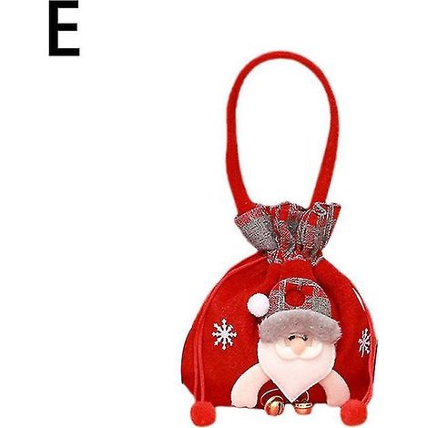 Sac cadeau de Noël pour poupée bonhomme de neige, sac cadeau de Noël à cordon réutilisable, lot de 10 -e (1/5)