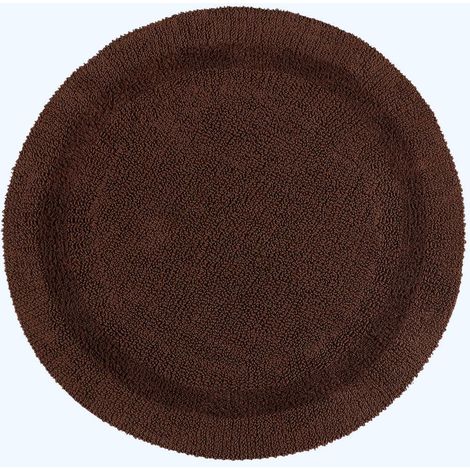HOMESCAPES Runde Battematte braun 80 cm aus 100% Baumwolle