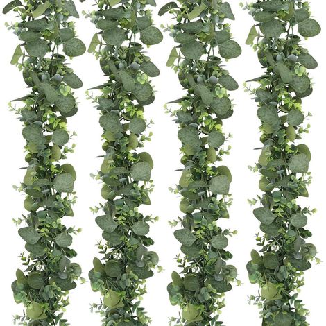 4x Künstliche Eukalyptus Girlande 175cm, Hängende Pflanzen Deko (1/5)