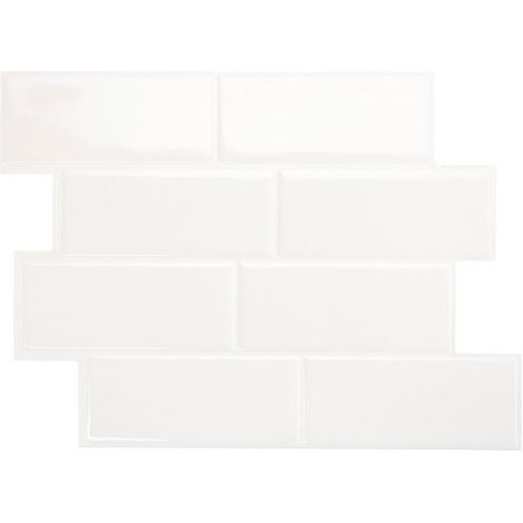 Adhesive backsplash panels - Urban White - Porcelain effect - 11.5" x 8.5" (pack of 10) (1/5)