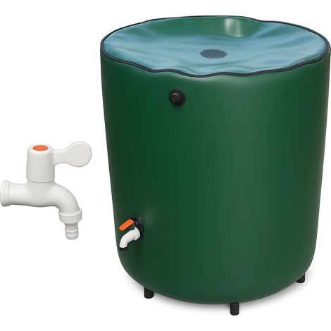 Récupérateur d'eau 380L Pliante avec robinet 1/2" pour citerne de pluie (1/5)