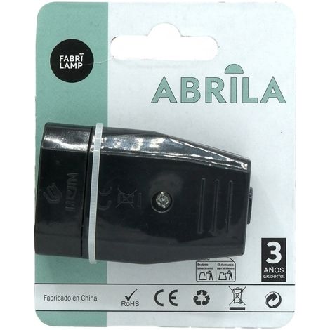 Eco Base aérea Blister Mod3 2P+T 10a 230v Negra 2x4x6cm