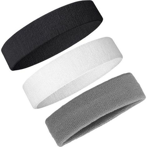 Bandeaux de sport absorbant la transpiration, lot de 3, pour le fitness et le sport
