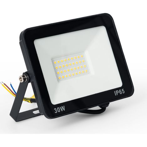 Faro LED esterno 30W - 95lm/W - IP65 - Nero - Bianco Caldo