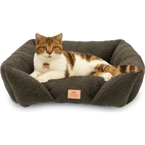 1 - Coussin pour Chien - Panier pour Chat - Tissu Bouclé Synthétique Lavable - Rembourrage Moelleux Confortable - Intérieur Salon Chambre - Vert - 55x45x20 cm (1/5)