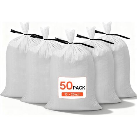 Sacs de Sable Vides Lot de 50 Sacs de Sable Résistants 40x66 cm (1/5)