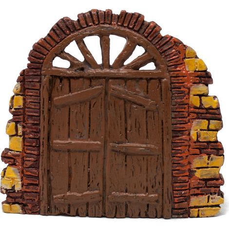 Parete con Portone in Resina 10 cm Miniature per Presepe - C3046A (1/3)