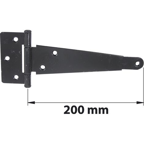 Englisches Scharnier, zusammengesetzte Achse, L. 200 mm, mattschwarzer Stahl AFBAT
