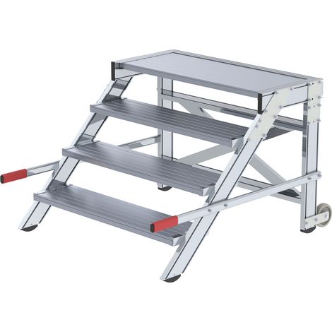 MUNK Arbeitspodest fahrbar Stahl-Gitterrost 1000mm Stufenbreite 4 Stufen (1/3)