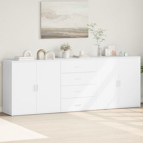Aparadores 3 uds madera contrachapada blanco vidaXL (1/5)
