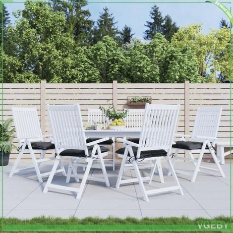 361473 Coussins de chaise lot de 6 noir 40x40x7 cm tissu oxford (1/5)