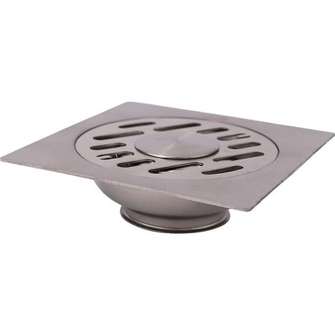 Siphon de sol en acier inoxydable - 120 x 120 mm - Raccordement de tuyauterie (1/3)