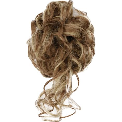 Moño de cabello sintético rizado, con banda elástica, fácil de usar, 12H24 (1/2)