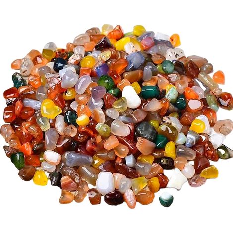 200g Décoration Aquarium Sable Decoratif Copeaux de Cristal Naturel éCrasé Pierre Precieuse pour Aquarium Réservoir en Verre Pot de Fleur Décoration de Sol de Jardin(4-6mm Gravier d'agate Colorée) (1/5)